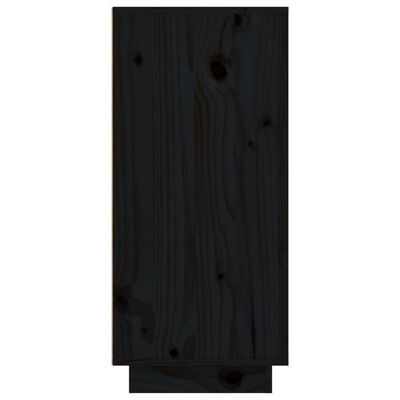 vidaXL Skjenk svart 111x34x75 cm heltre furu