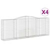 vidaXL Gabionkurver buede 4 stk 400x50x140/160 cm galvanisert jern