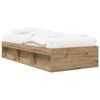 vidaXL Sengeramme med oppbevaring med hylle Artisan eik 80 x 200 cm