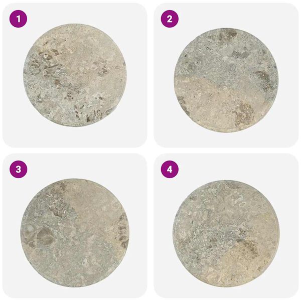 vidaXL Bordplate gr&aring; &Oslash;50x2,5 cm marmor