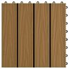 vidaXL Terrassebord 11 stk dyppreget WPC 30x30 cm 1 kvm teak