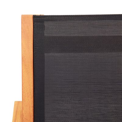 vidaXL Utendørs lenestol svart heltre eukalyptus og textilene