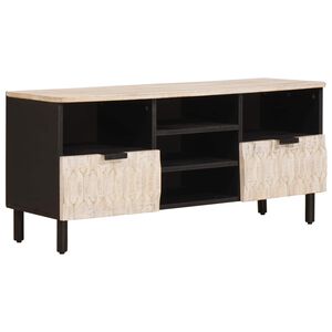 vidaXL TV-skap Hvit Vask Finish 100 x 33 x 46 cm Massiv mango tre
