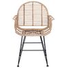 vidaXL Spisestuestol 2 pcs Naturlig 44 x 44 x 74 cm Rattan og Jern
