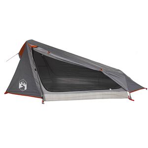vidaXL Tunneltelt for camping 1 person gr&aring; og oransje vanntett