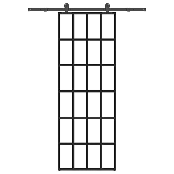 vidaXL Skyvedør med monteringssett 76x205 cm ESG glass og aluminium