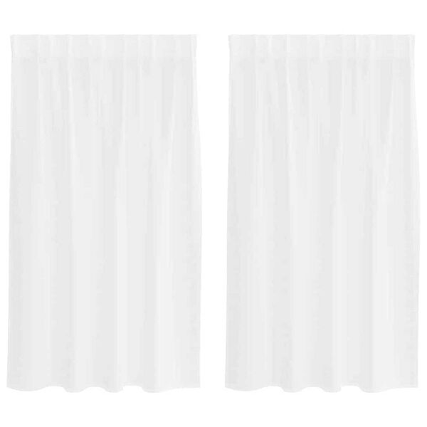 vidaXL Voile Gardin med gardiner 2 pcs Hvit 140 x 140 cm Polyester