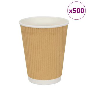 vidaXL Papir kaffekopper 500 stk 12oz 300 ml brun