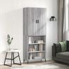 vidaXL Highboard gr&aring; sonoma 69,5x34x180 cm konstruert tre