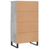 vidaXL Highboard betonggrå 60x36x110 cm konstruert tre