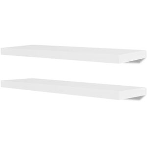 vidaXL Flytende vegghyller 2 stk MDF bok/DVD-oppbevaring hvit