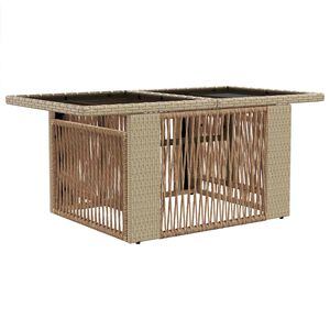 vidaXL Hage L&oslash;ft Opp Bord Beige 100 x 55 x 37 cm Tvist Rattan og Glass