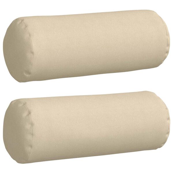 vidaXL Bolster puter 2 pcs Krem Ø 25 x 70 cm stoff