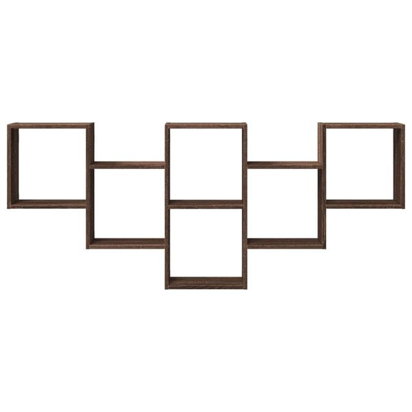 vidaXL Vegghylle brun eik 159x18x66 cm konstruert tre