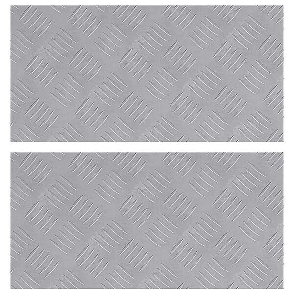 vidaXL Trinn Rektangul&aelig;r 2 pcs s&oslash;lv 50 x 25 cm Aluminium