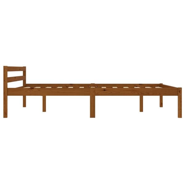 vidaXL Sengeramme honningbrun heltre furu 140x200 cm