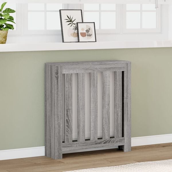 vidaXL Radiatordeksel gr&aring; sonoma 78x20x82 cm konstruert tre