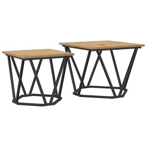 vidaXL Sidebordssett 2 pcs Artisan Eik 50 x 50 x 40 cm