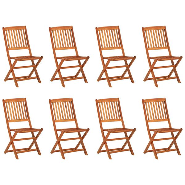 vidaXL Hagespisegruppe 9 deler 220x90x75 cm heltre akasie