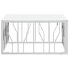 vidaXL Salongbord sølv 80x80x40 cm rustfritt stål og glass