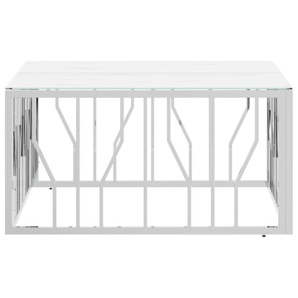 vidaXL Salongbord sølv 80x80x40 cm rustfritt stål og glass
