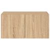 vidaXL Vegghengt TV-benk med LED sonoma eik 60x35x31 cm