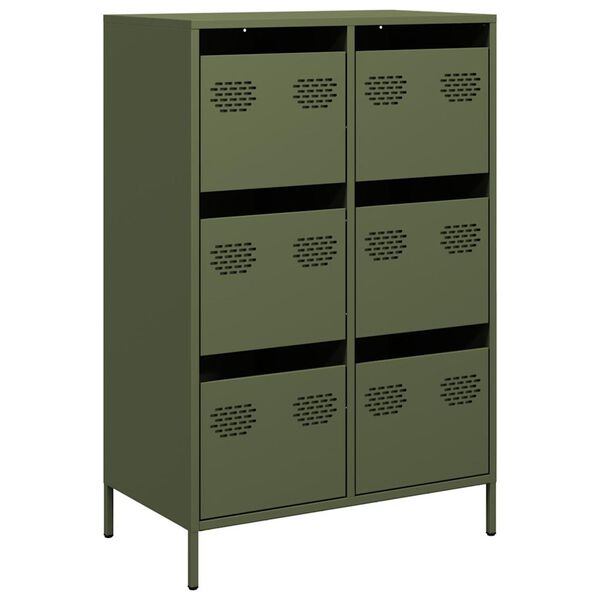 vidaXL Highboard olivengrønn 68x39x101,5 cm stål