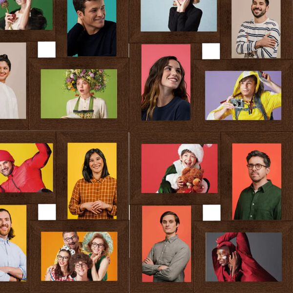 vidaXL Fotorammekollasj for 24x(13x18 cm) bilde m&oslash;rkebrun MDF