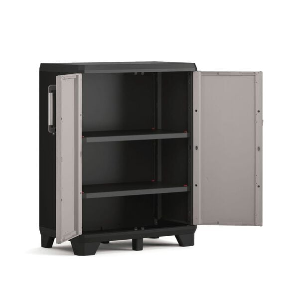 Keter Lavt oppbevaringsskap Pro svart og grå