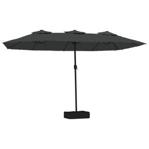 vidaXL Hageparasoll dobbelt hode med LED antrasitt 449x265 cm