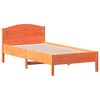 vidaXL Sengeramme uten madrass voksbrun 75x190 cm heltre furu