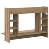 vidaXL Veggmontert skrivebord med hylle artisan eik 105 x 48 x 75 cm