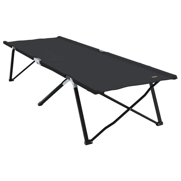 vidaXL Sammenleggbar camping seng Svart 206 x 76 x 74 cm