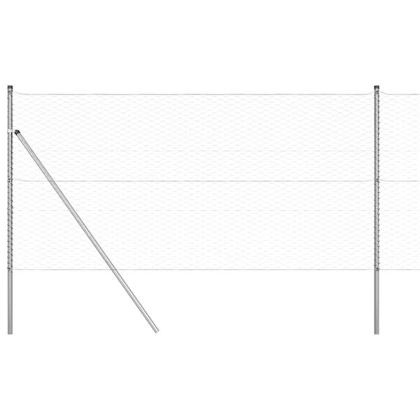 vidaXL Gjerdep&aring;le s&oslash;lv 25 x 1,2 m (36 mm netting) St&aring;l