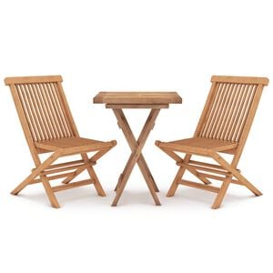 vidaXL Hagespisestuesett 3 deler heltre teak