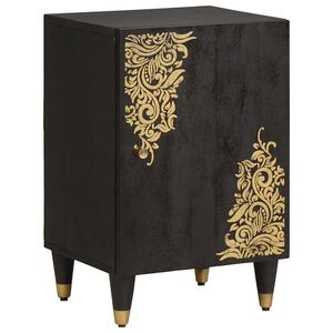 vidaXL Baderomsskap med lagring Svart 38 x 33 x 58 cm Massiv mango tre