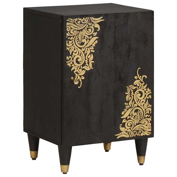 vidaXL Baderomsskap med lagring Svart 38 x 33 x 58 cm Massiv mango tre