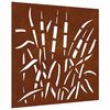 vidaXL Veggdekorasjon til hage 55x55 cm cortenst&aring;l grassdesign