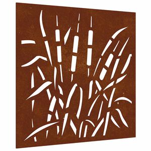 vidaXL Veggdekorasjon til hage 55x55 cm cortenst&aring;l grassdesign