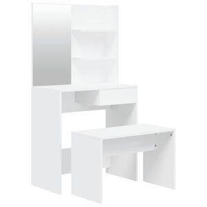 vidaXL Sminkebordsett hvit 74,5x40x141 cm