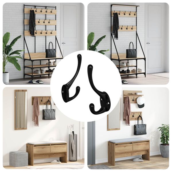 vidaXL T&oslash;y krok 2 pcs Svart 102 x 29 x 47mm Sinklegering