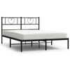 vidaXL Sengeramme i metall med sengegavl svart 120x200 cm