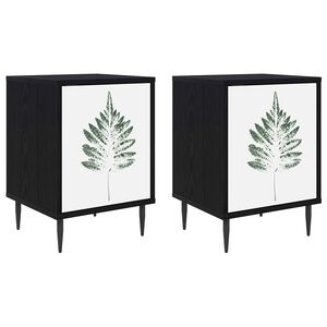 vidaXL Nattbordskap HANAU 2 stk. Svart eik 36 x 33 x 51 cm