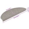 vidaXL Selvklebende trappematter sisal-utseende 15 stk 65x21x4 cm s&oslash;lv