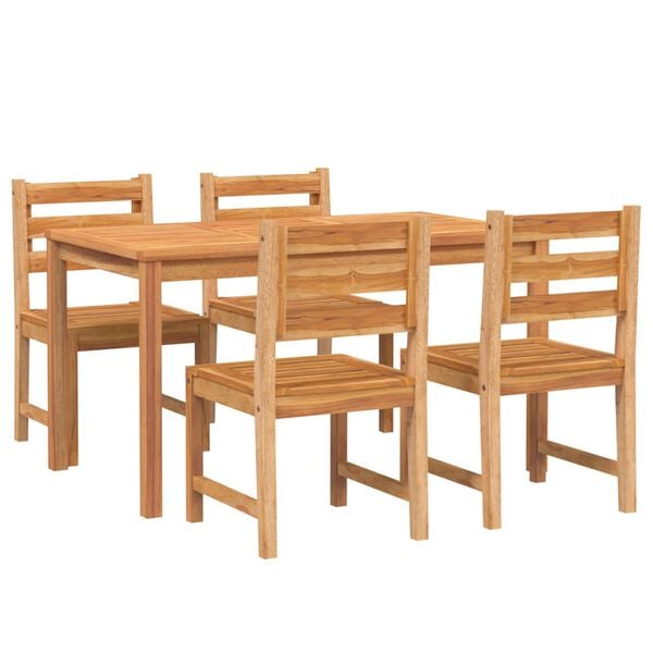 vidaXL Hagespisegruppe 5 deler heltre teak