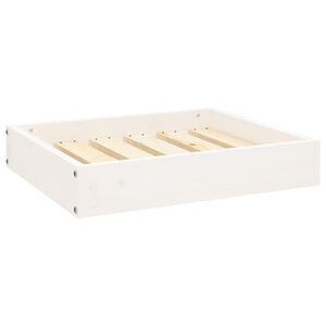 vidaXL Hundeseng hvit 51,5x44x9 cm heltre furu