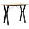 vidaXL Spisebord Y-ramme 100x50x75 cm heltre furu og st&aring;l