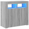 vidaXL Skjenk med LED-lys gr&aring; sonoma 80x35x75 cm