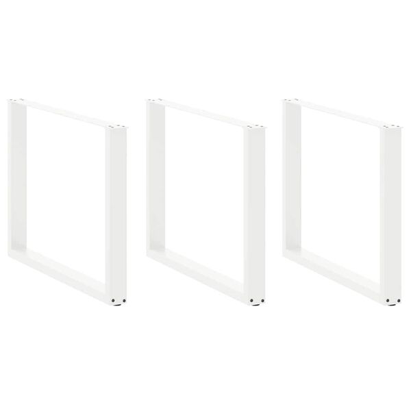vidaXL Spisebordben U-formet 3 Stk hvit 100x(72-73) cm stål