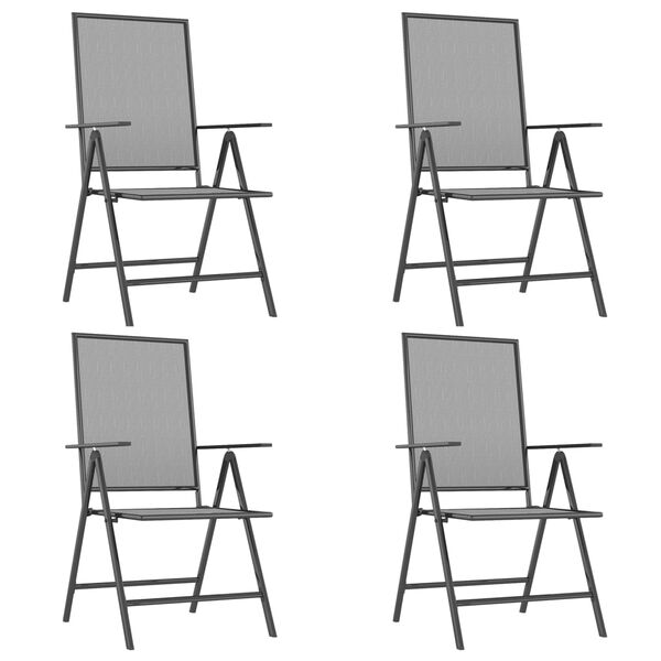 vidaXL Utendørs spisestue 5 deler antrasitt stål